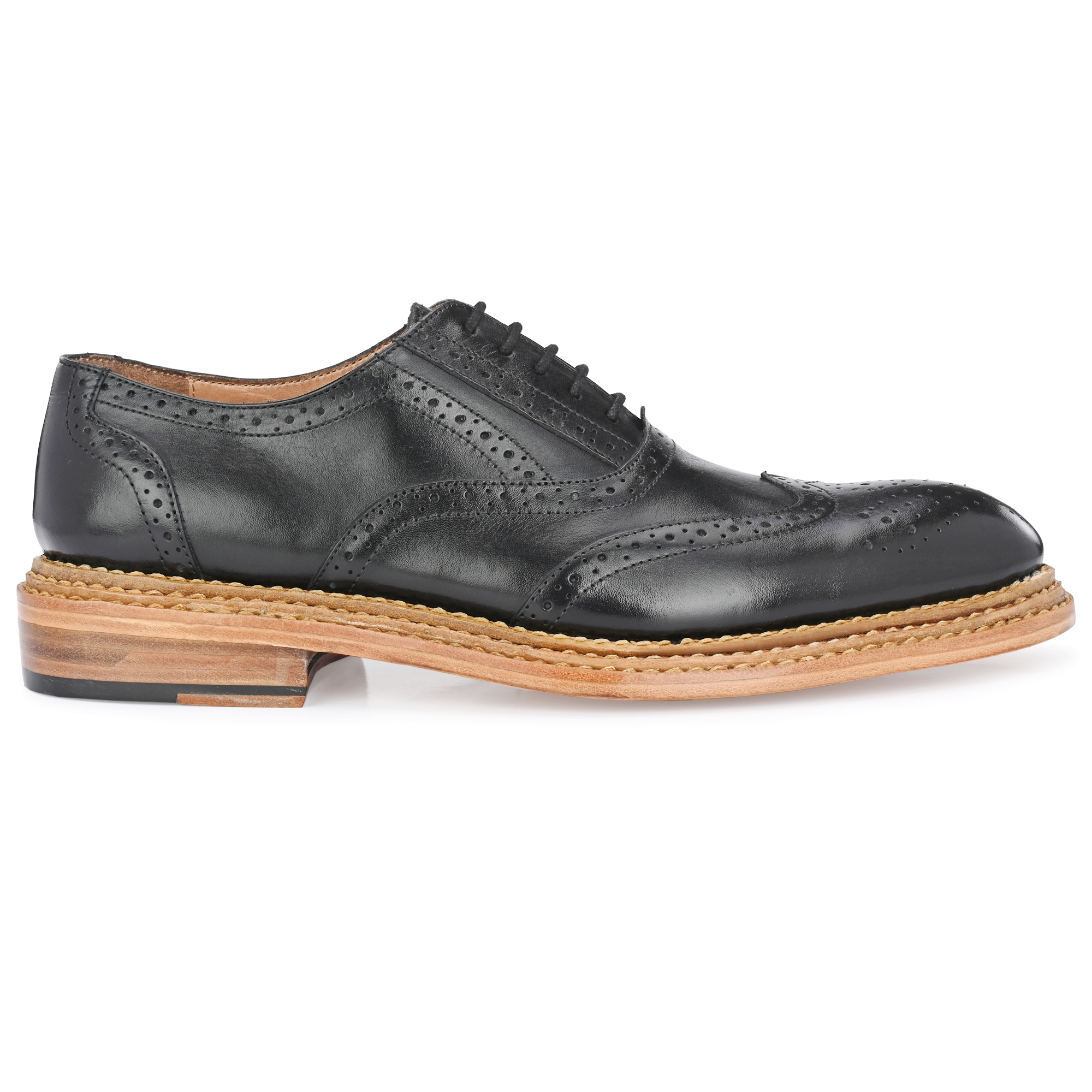 GOODYEAR WELTED TRIPLE OUT SOLE LEATHER SHOES Black