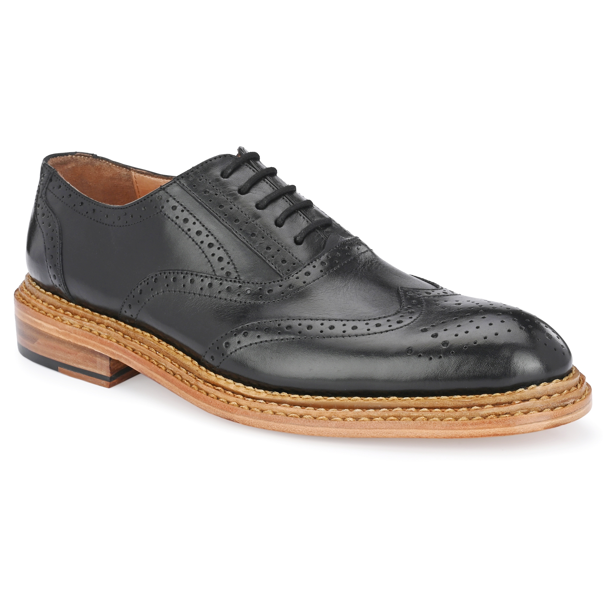 GOODYEAR WELTED TRIPLE OUT SOLE LEATHER SHOES Black